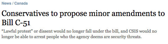 Conservatives to propose minor amendments to Bill C-51